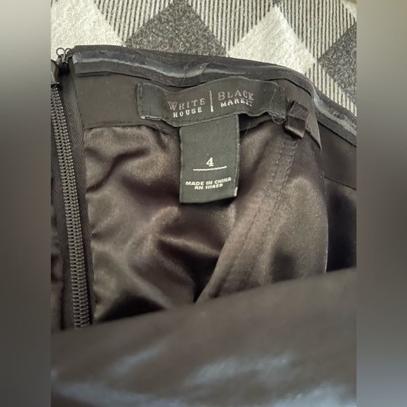 White House Black Market Strapless Black Ruffled Evening Dress Size 4 - Picture 7 of 8